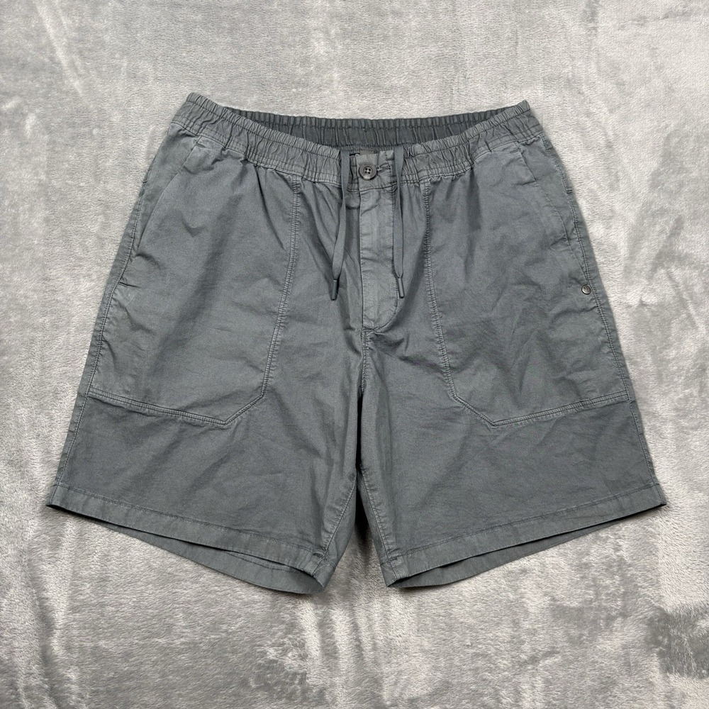 Vuori Coast Short Small Blue Stretch Poplin Elastic Waist Casual Resort Shorts